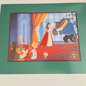 Disney Store  Commemorative Lithograph Beauty and the Beast: Enchanted Christmas